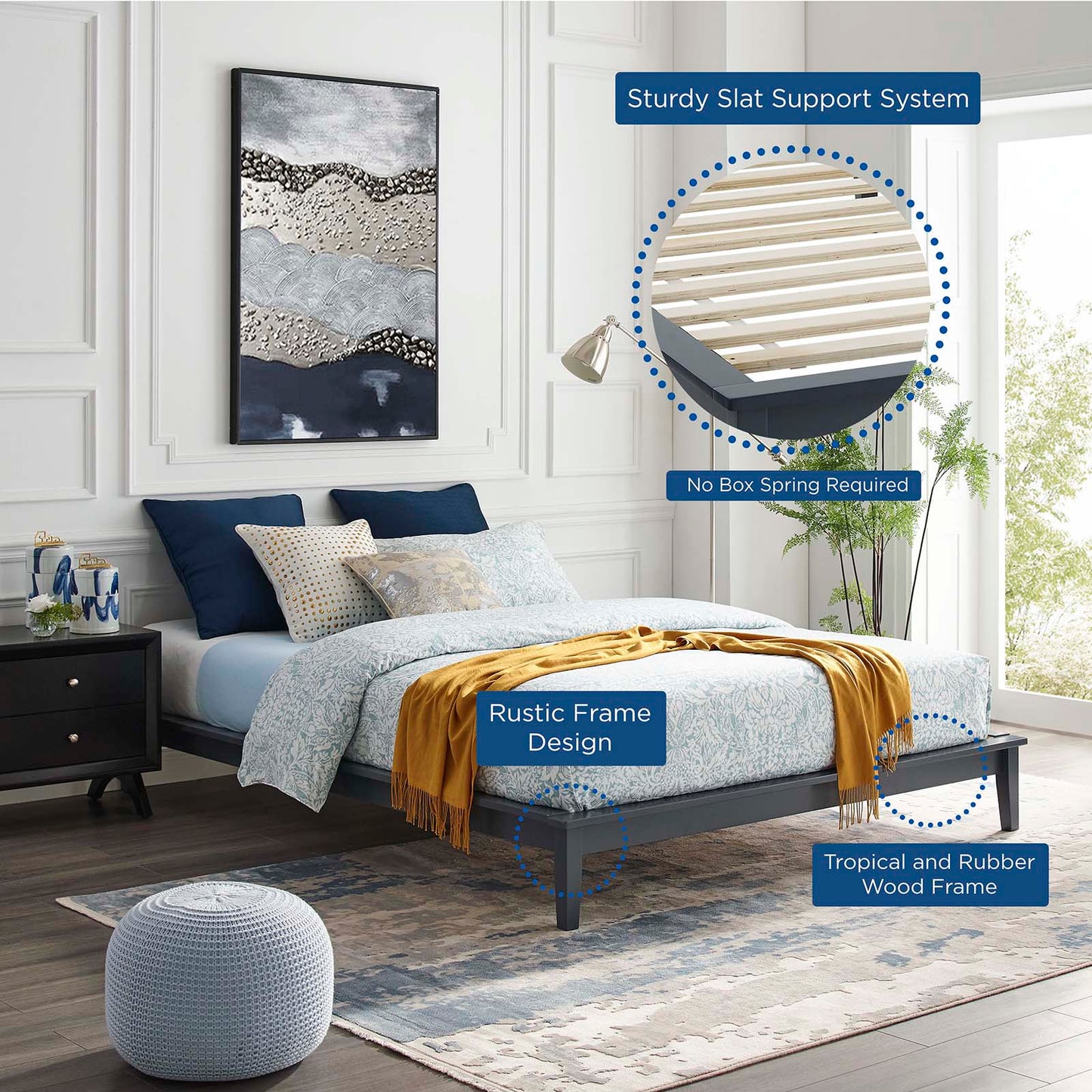 Lodge King Wood Platform Bed Frame By Modway - MOD-6056 | Beds | Modishstore - 11