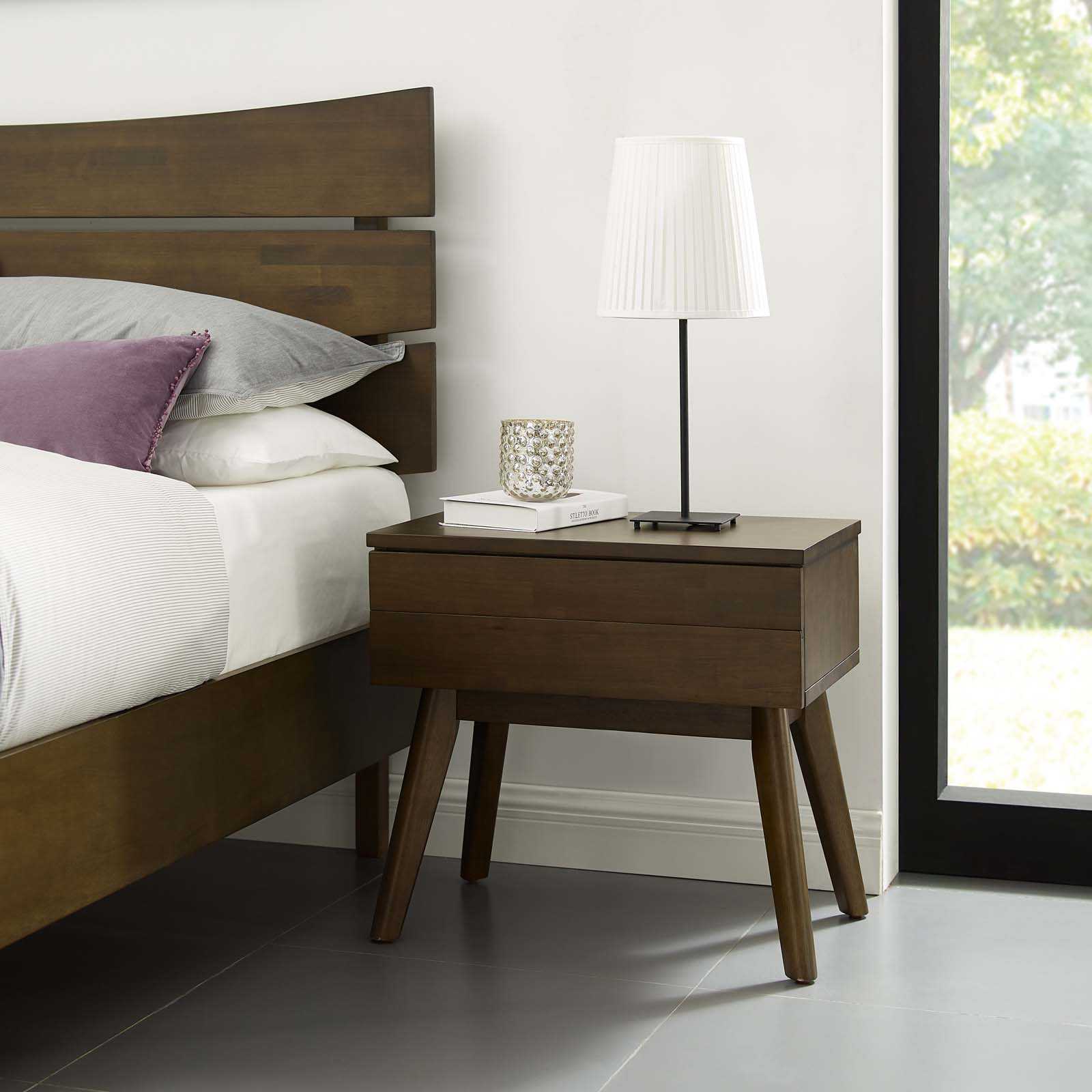 Modway Everly Wood Nightstand Walnut - MOD-6069 | Nightstands | Modishstore - 1