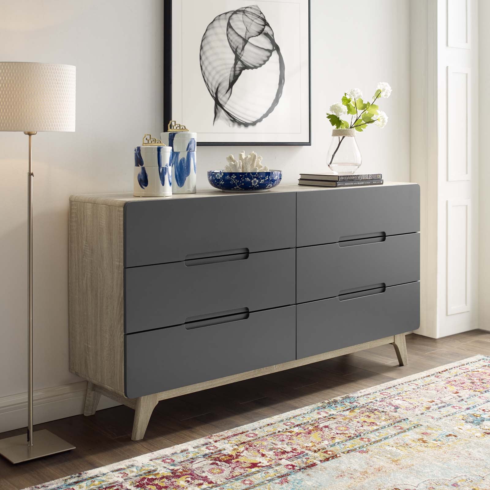 Origin Six-Drawer Wood Dresser or Display Stand By Modway