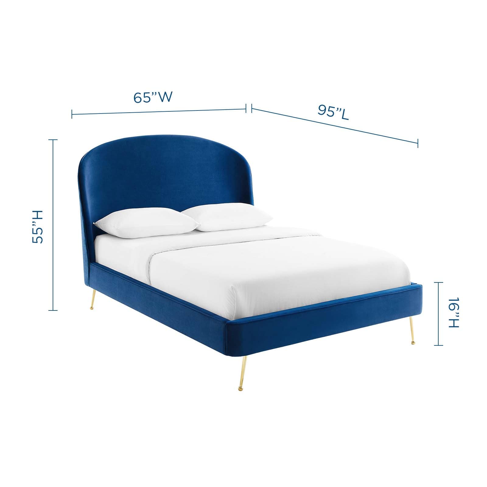 Modway Mira Upholstered Performance Velvet Queen Platform Bed | Beds | Modishstore-12