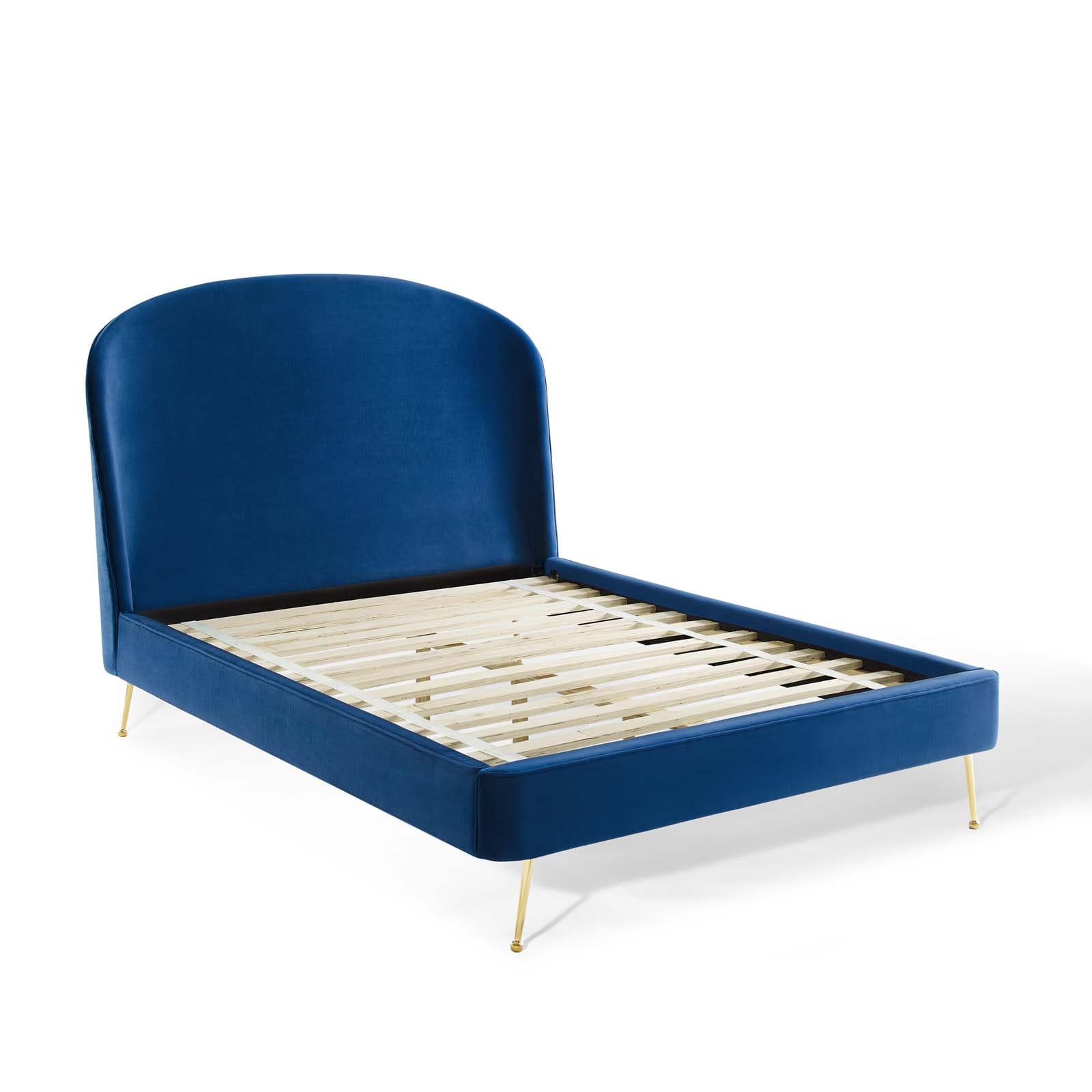 Modway Mira Upholstered Performance Velvet Queen Platform Bed | Beds | Modishstore-13