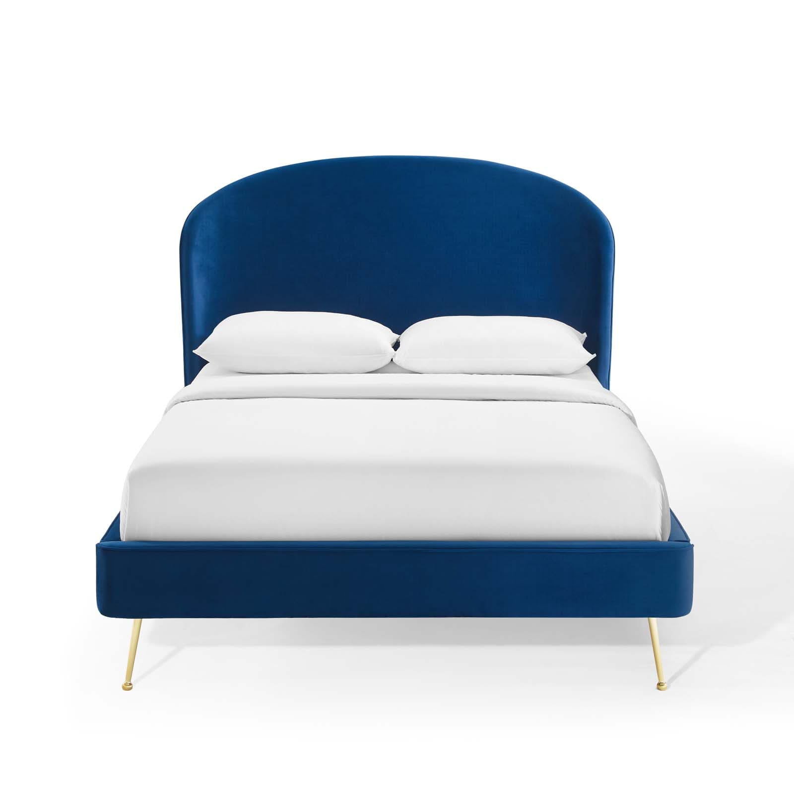 Modway Mira Upholstered Performance Velvet Queen Platform Bed | Beds | Modishstore-15