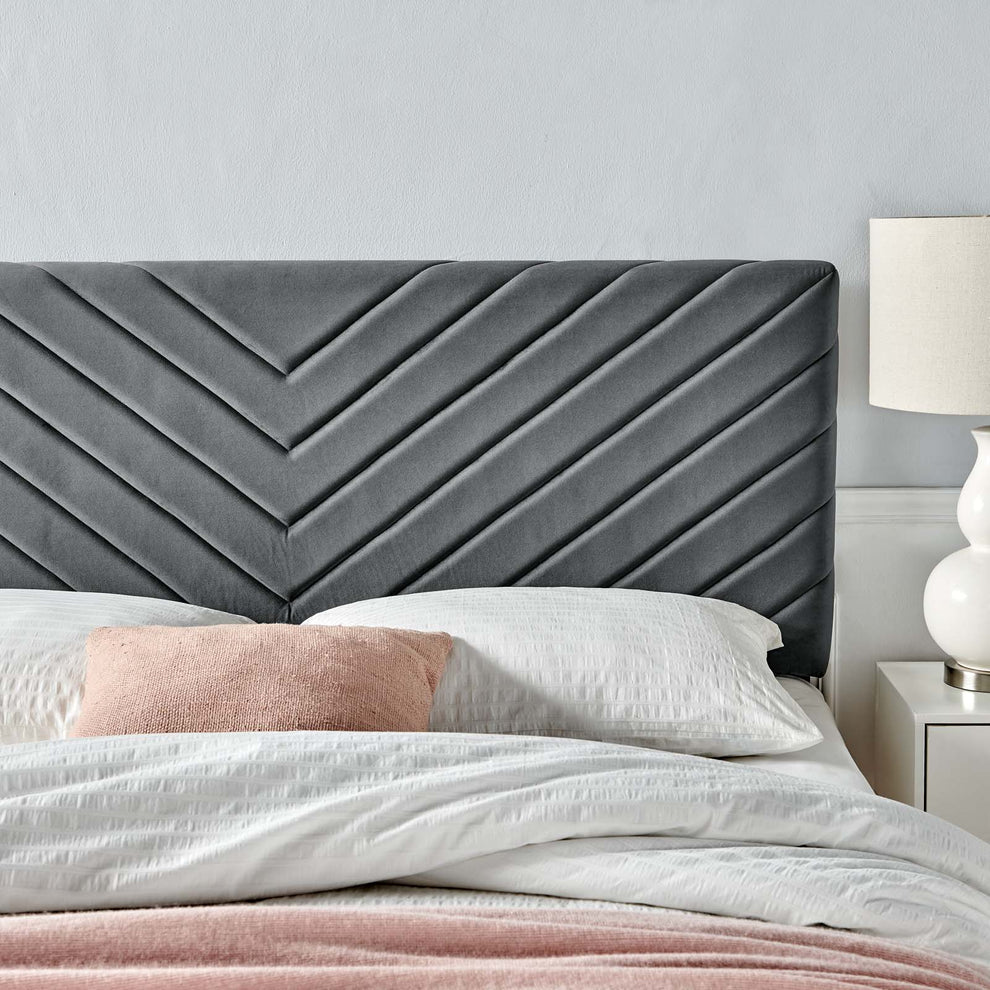 Modway Alyson Angular Channel Tufted Performance Velvet Twin Headboard - MOD-6143 | Headboards | Modishstore - 8