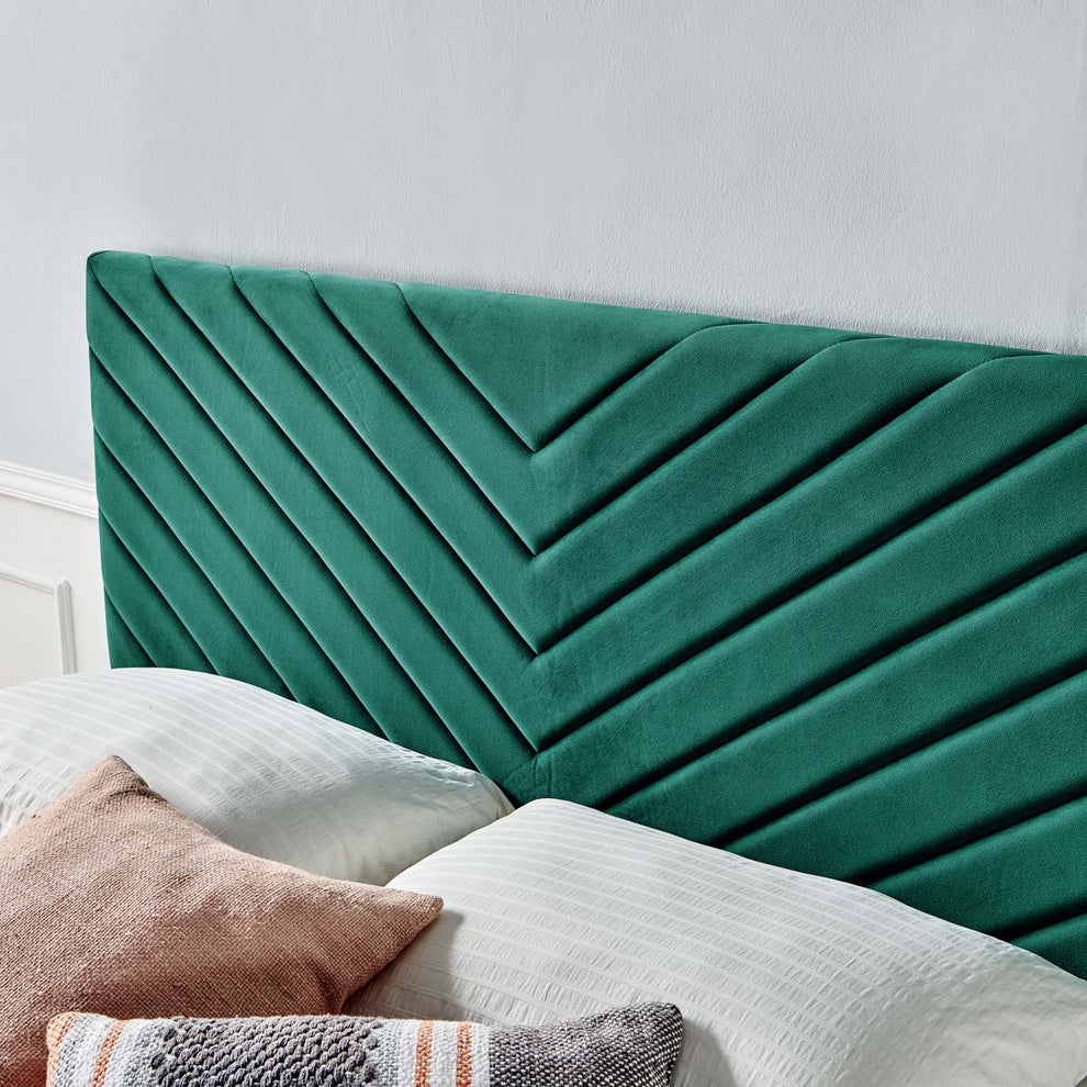 Modway Alyson Angular Channel Tufted Performance Velvet Twin Headboard - MOD-6143 | Headboards | Modishstore - 30