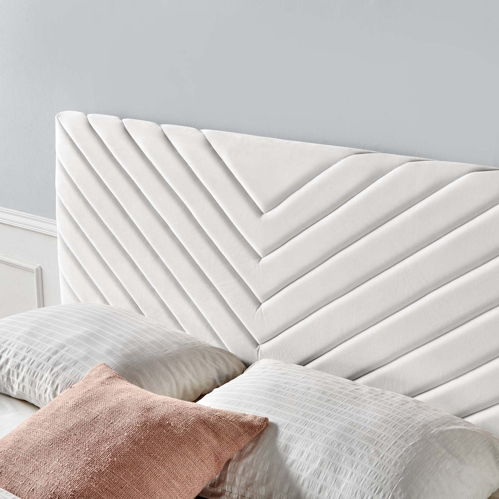 Modway Alyson Angular Channel Tufted Performance Velvet Twin Headboard - MOD-6143 | Headboards | Modishstore - 37