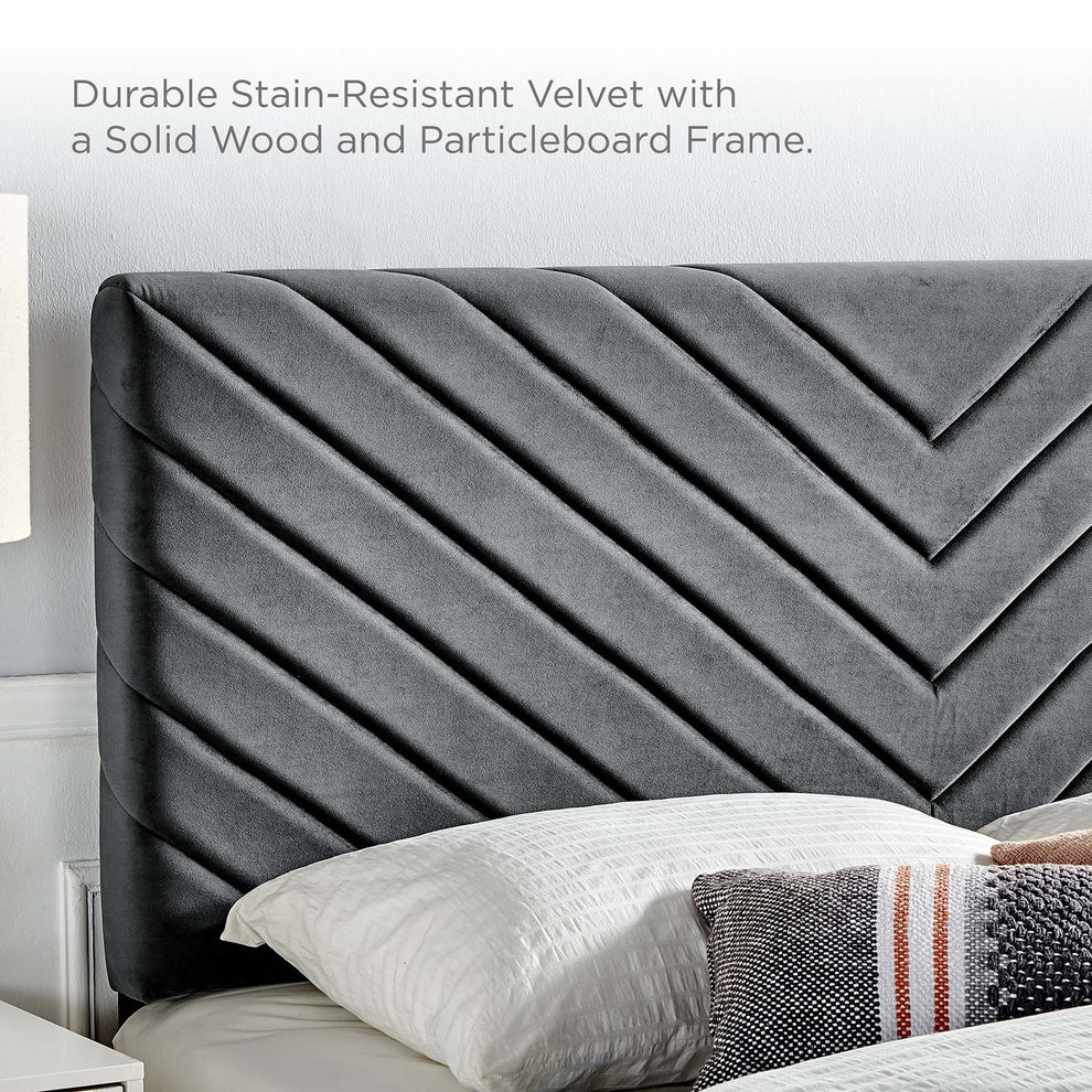 Modway Alyson Angular Channel Tufted Performance Velvet Full / Queen Headboard - MOD-6144 | Headboards | Modishstore - 9