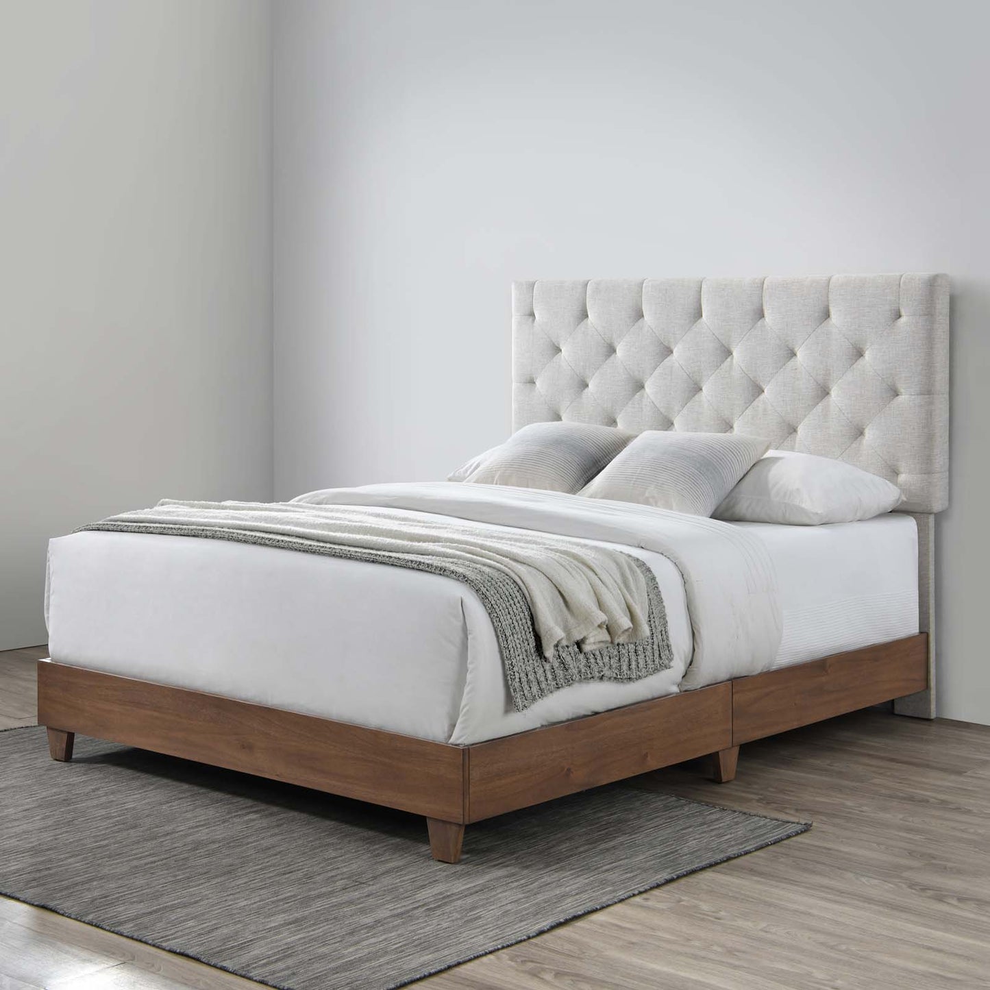 Modway Rhiannon Diamond Tufted Upholstered Fabric Queen Bed - MOD-6146 | Beds | Modishstore - 1