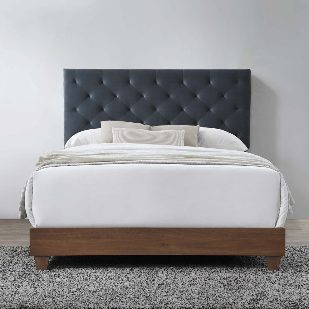 Modway Rhiannon Diamond Tufted Upholstered Performance Velvet Queen Bed - MOD-6147 | Beds | Modishstore - 4
