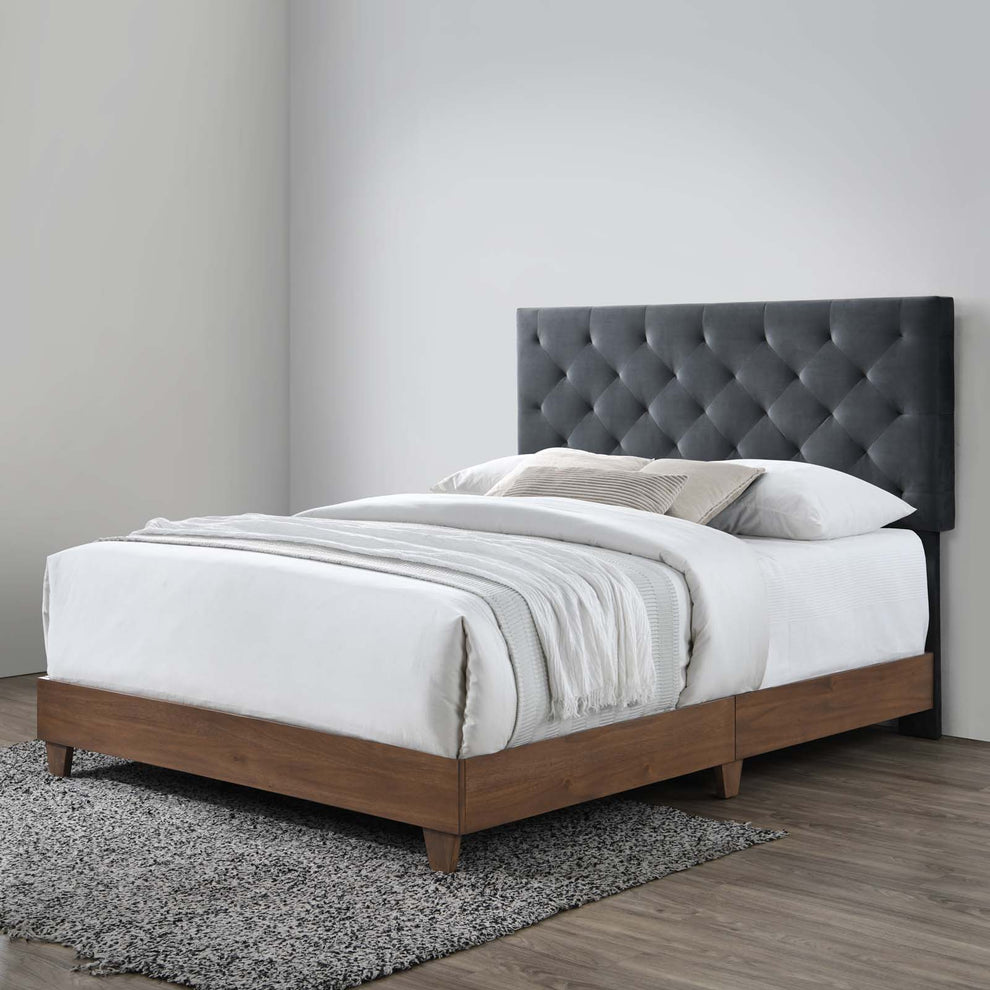 Modway Rhiannon Diamond Tufted Upholstered Performance Velvet Queen Bed - MOD-6147 | Beds | Modishstore - 1