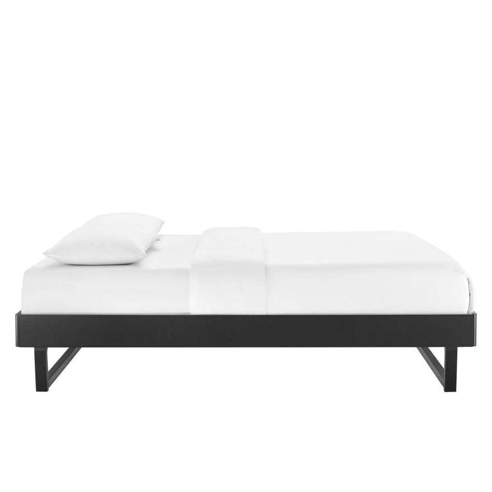 Modway Billie Queen Wood Platform Bed Frame - MOD-6214 Queen Platform Bed Frame Wood Slat Support System  Color Black  Reinforced Center Beam | Beds | Modishstore - 4
