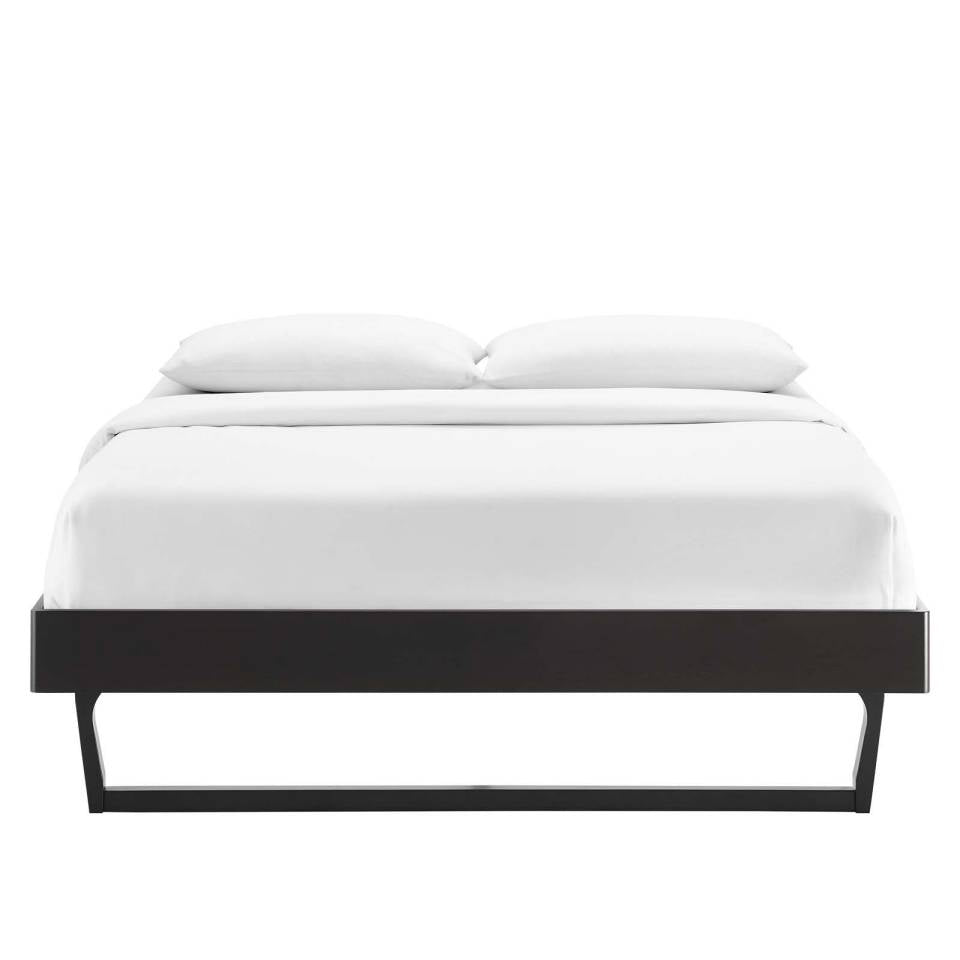 Modway Billie Queen Wood Platform Bed Frame - MOD-6214 Queen Platform Bed Frame Wood Slat Support System  Color Black  Reinforced Center Beam | Beds | Modishstore - 5
