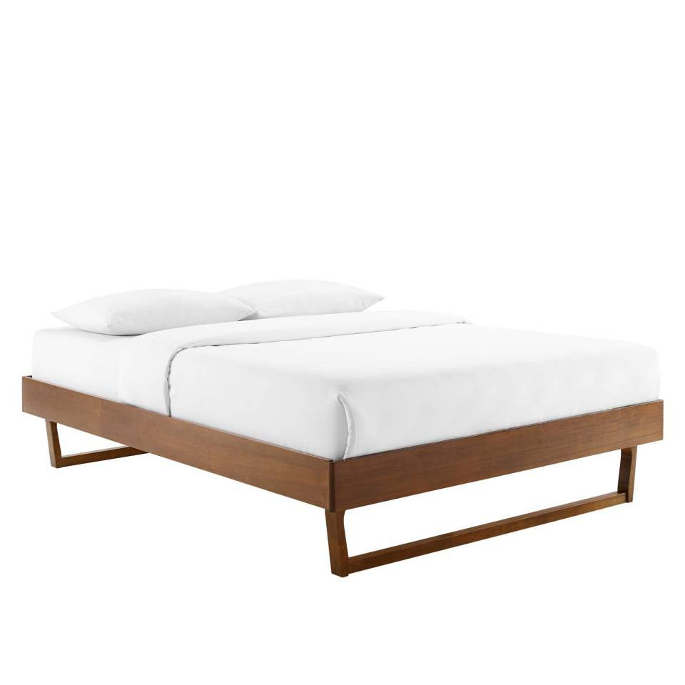 Modway Billie Queen Wood Platform Bed Frame - MOD-6214 Queen Platform Bed Frame Wood Slat Support System  Color Black  Reinforced Center Beam | Beds | Modishstore - 9