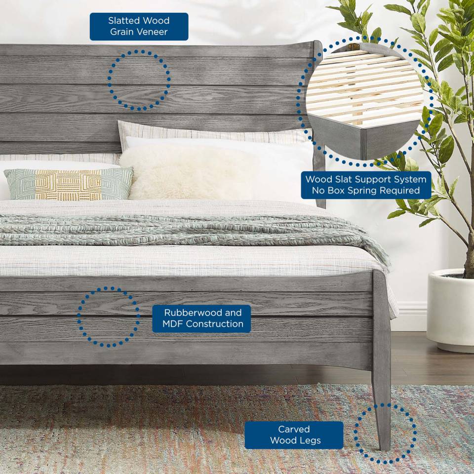 Modway Georgia King Wood Platform Bed - MOD-6239 | Beds | Modishstore - 7