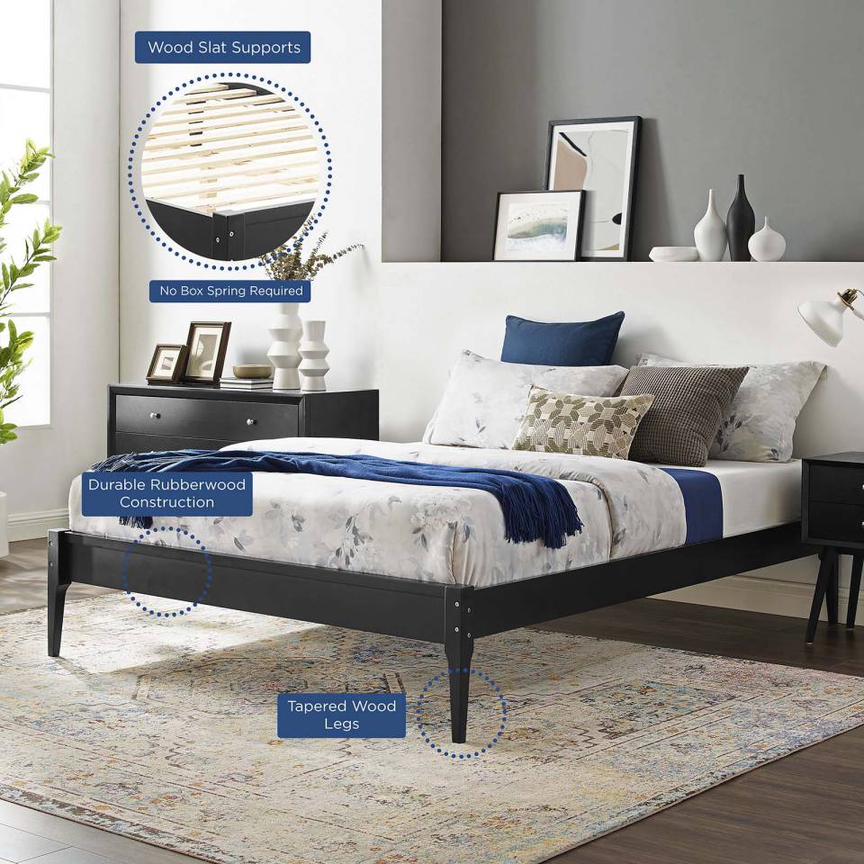 Modway June Queen Wood Platform Bed Frame - MOD-6246 | Beds | Modishstore - 7