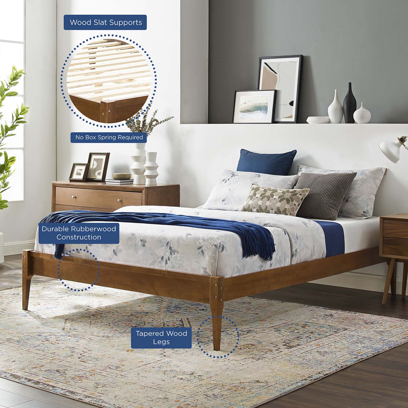 June King Wood Platform Bed Frame By Modway - MOD-6247 | Beds | Modishstore - 7