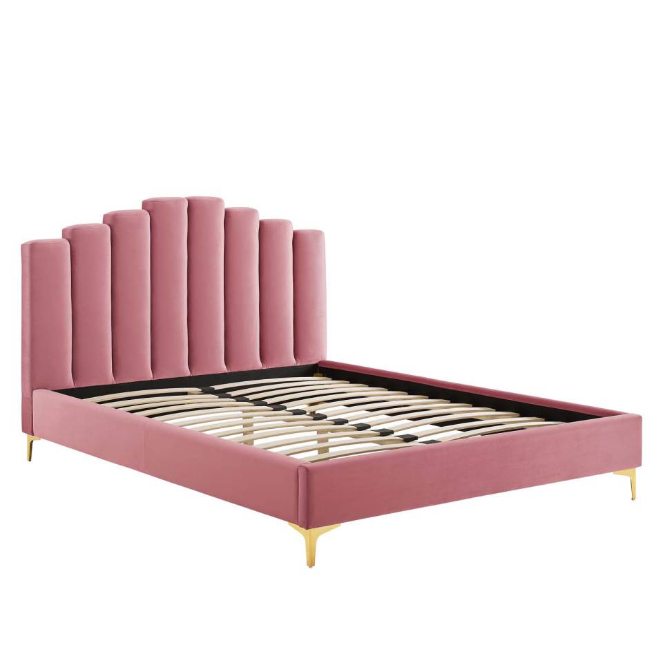Modway Olivia Queen Performance Velvet Platform Bed - MOD-6280 | Beds | Modishstore - 3