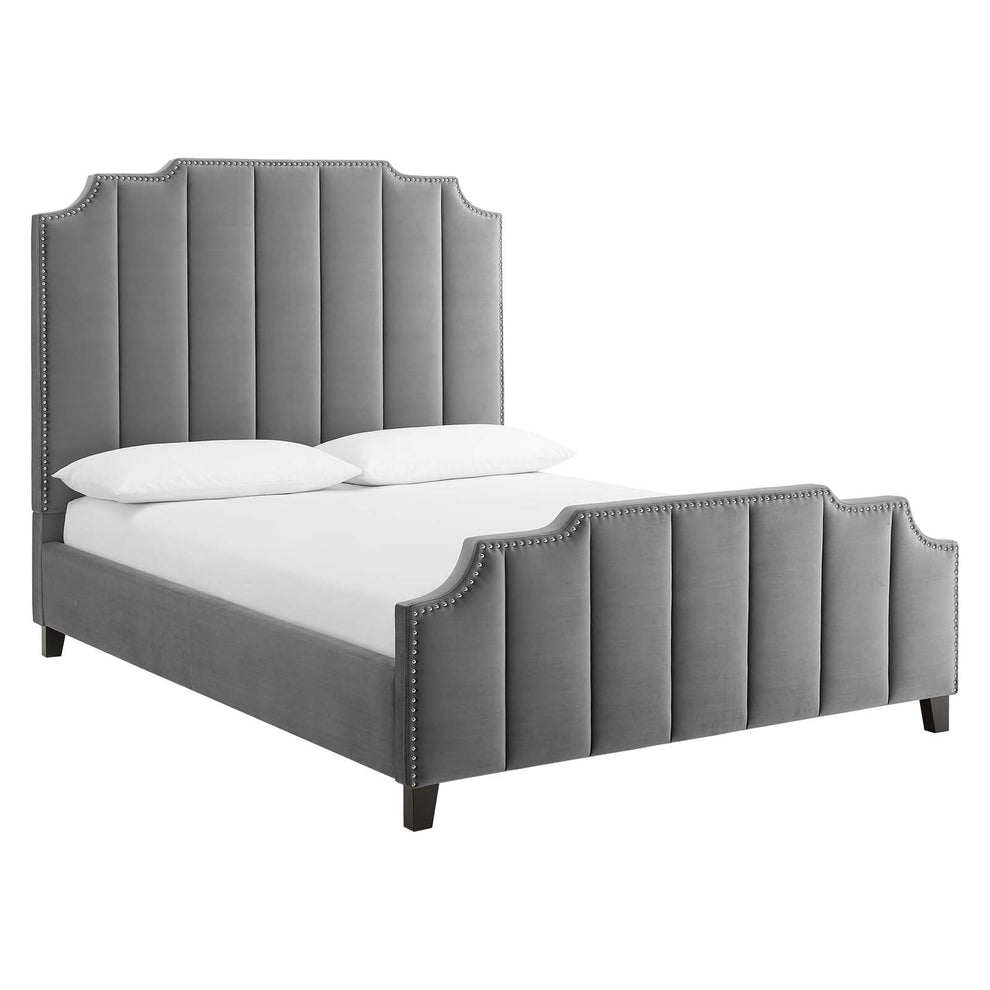 Lucille Queen Performance Velvet Platform Bed By Modway - MOD-6281 | Beds | Modishstore - 2