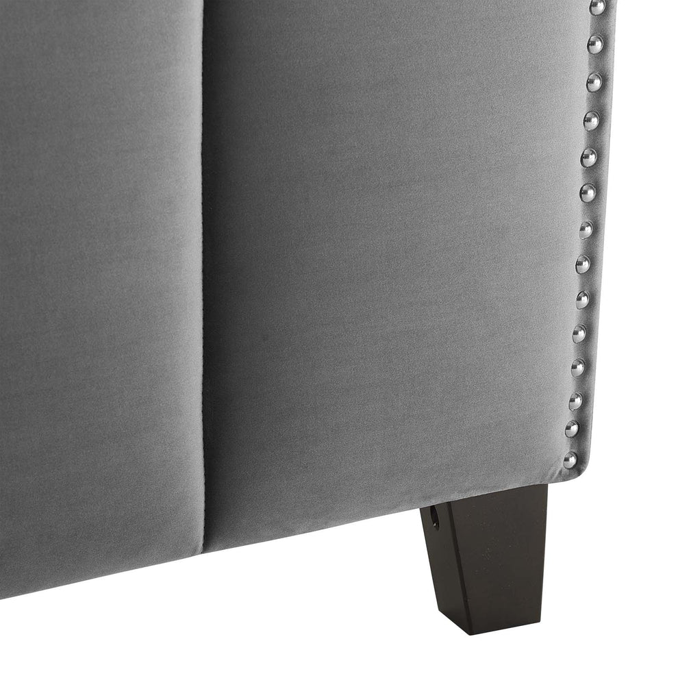 Lucille Queen Performance Velvet Platform Bed By Modway - MOD-6281 | Beds | Modishstore - 7