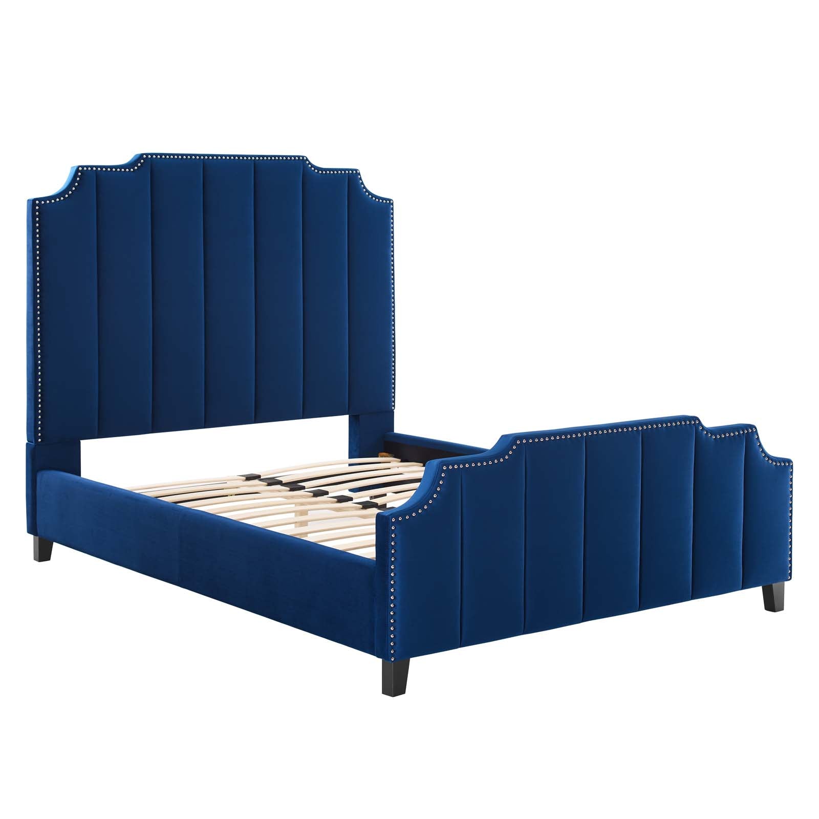 Lucille Queen Performance Velvet Platform Bed By Modway - MOD-6281 | Beds | Modishstore - 12
