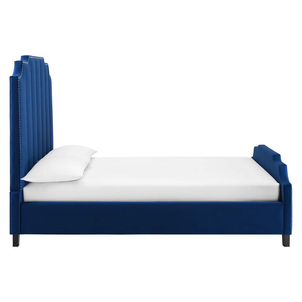 Lucille Queen Performance Velvet Platform Bed By Modway - MOD-6281 | Beds | Modishstore - 13