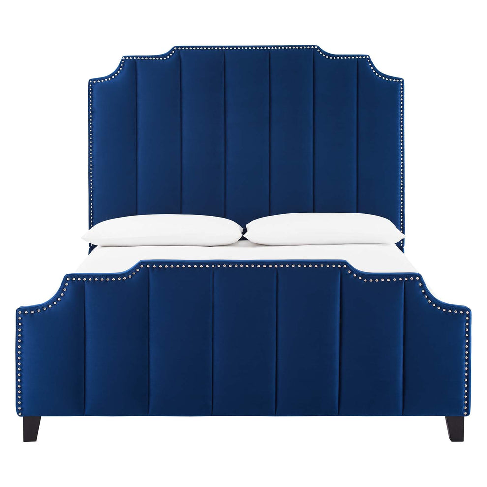 Lucille Queen Performance Velvet Platform Bed By Modway - MOD-6281 | Beds | Modishstore - 14