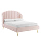 Modway Lana Queen Performance Velvet Wingback Platform Bed | Beds | Modishstore-12