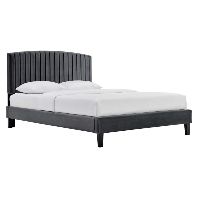 Alessi Performance Velvet Queen Platform Bed By Modway - MOD-6283-CHA | Beds |  Modishstore
