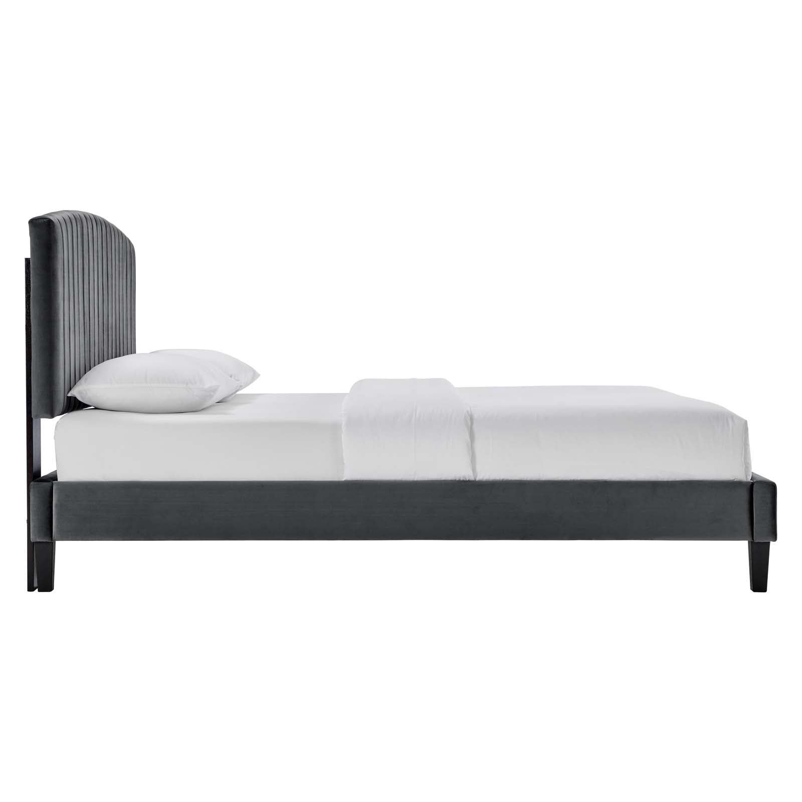 Alessi Performance Velvet Queen Platform Bed By Modway - MOD-6283-CHA | Beds |  Modishstore - 2