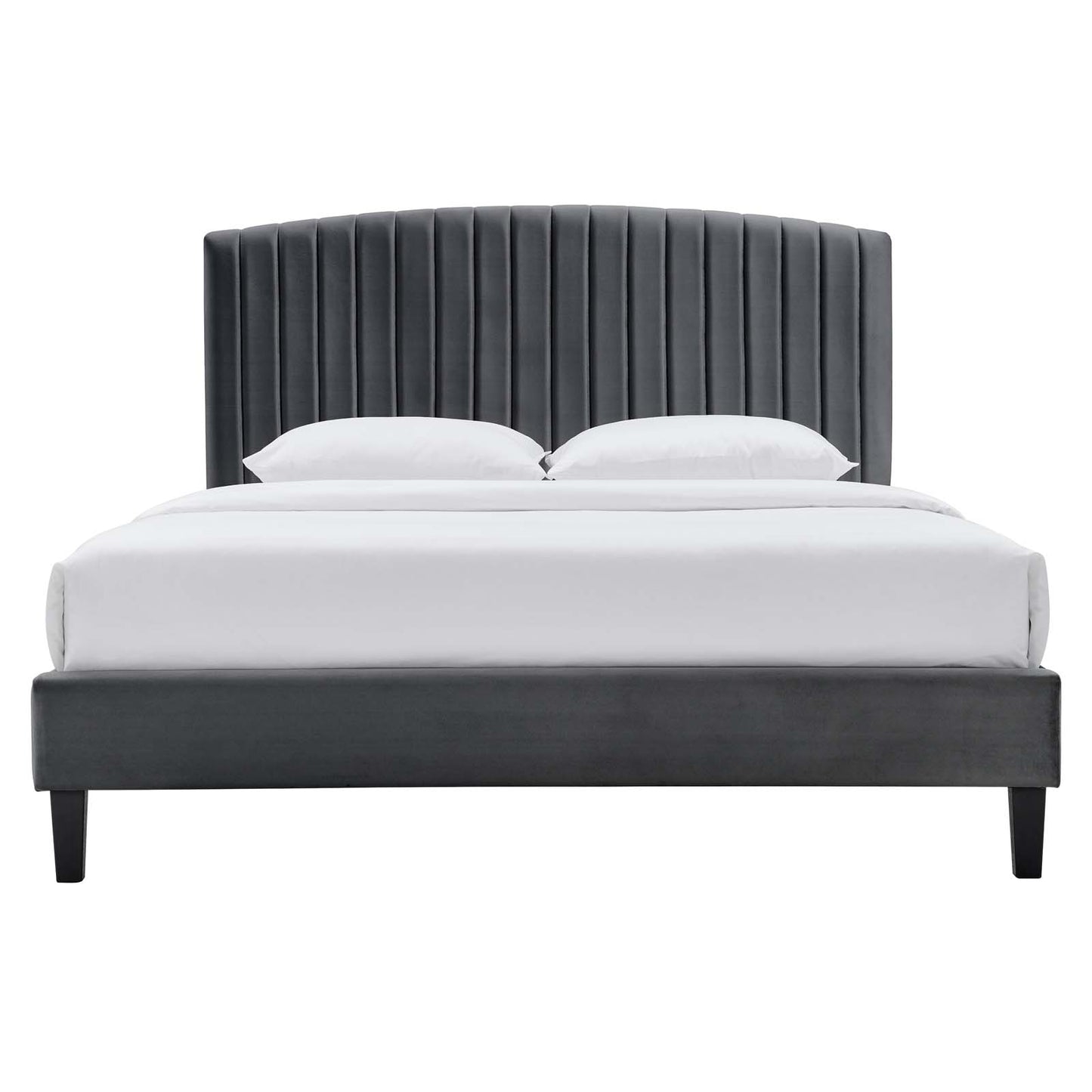 Alessi Performance Velvet Queen Platform Bed By Modway - MOD-6283-CHA | Beds |  Modishstore - 3