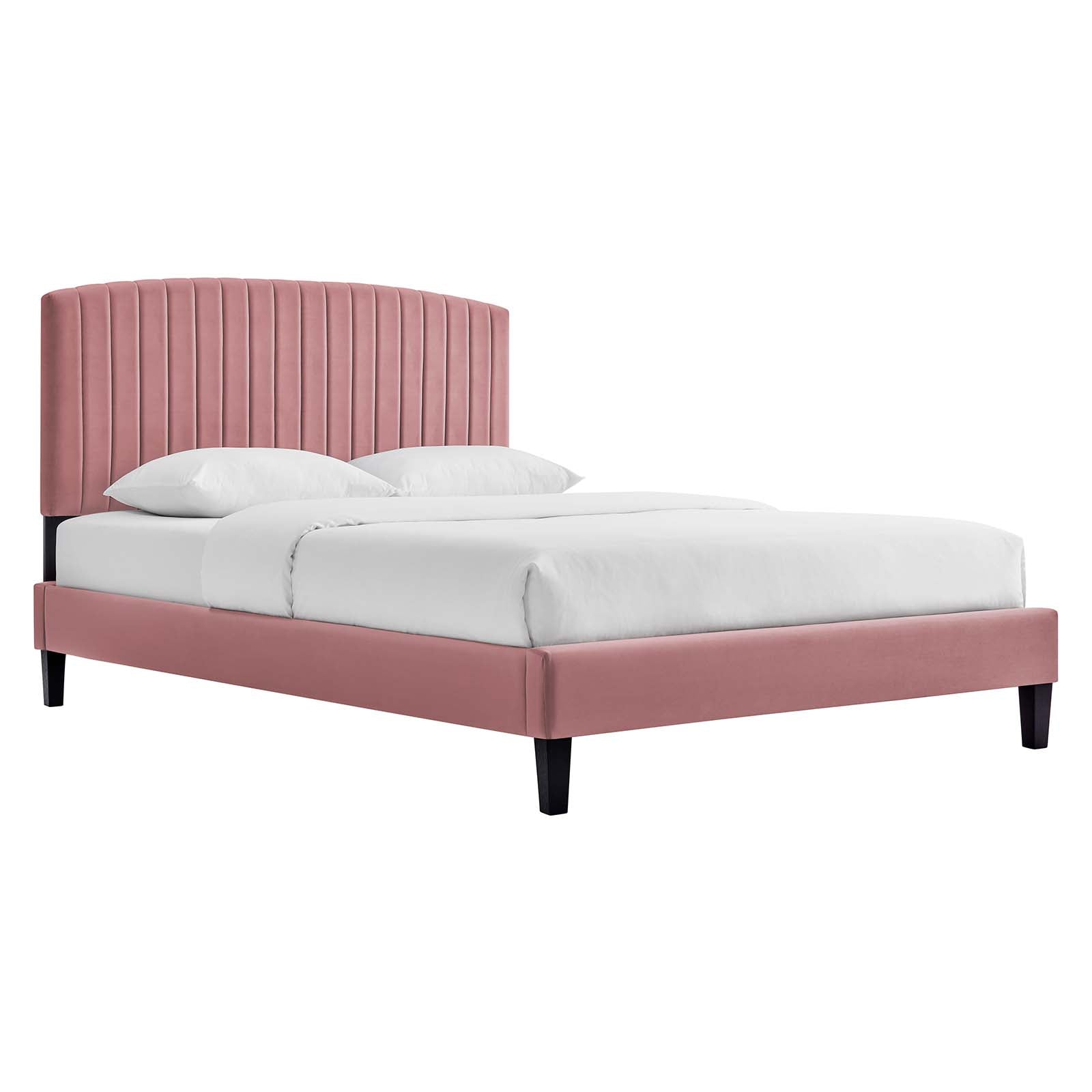 Alessi Performance Velvet Queen Platform Bed By Modway - MOD-6283-CHA | Beds |  Modishstore - 9