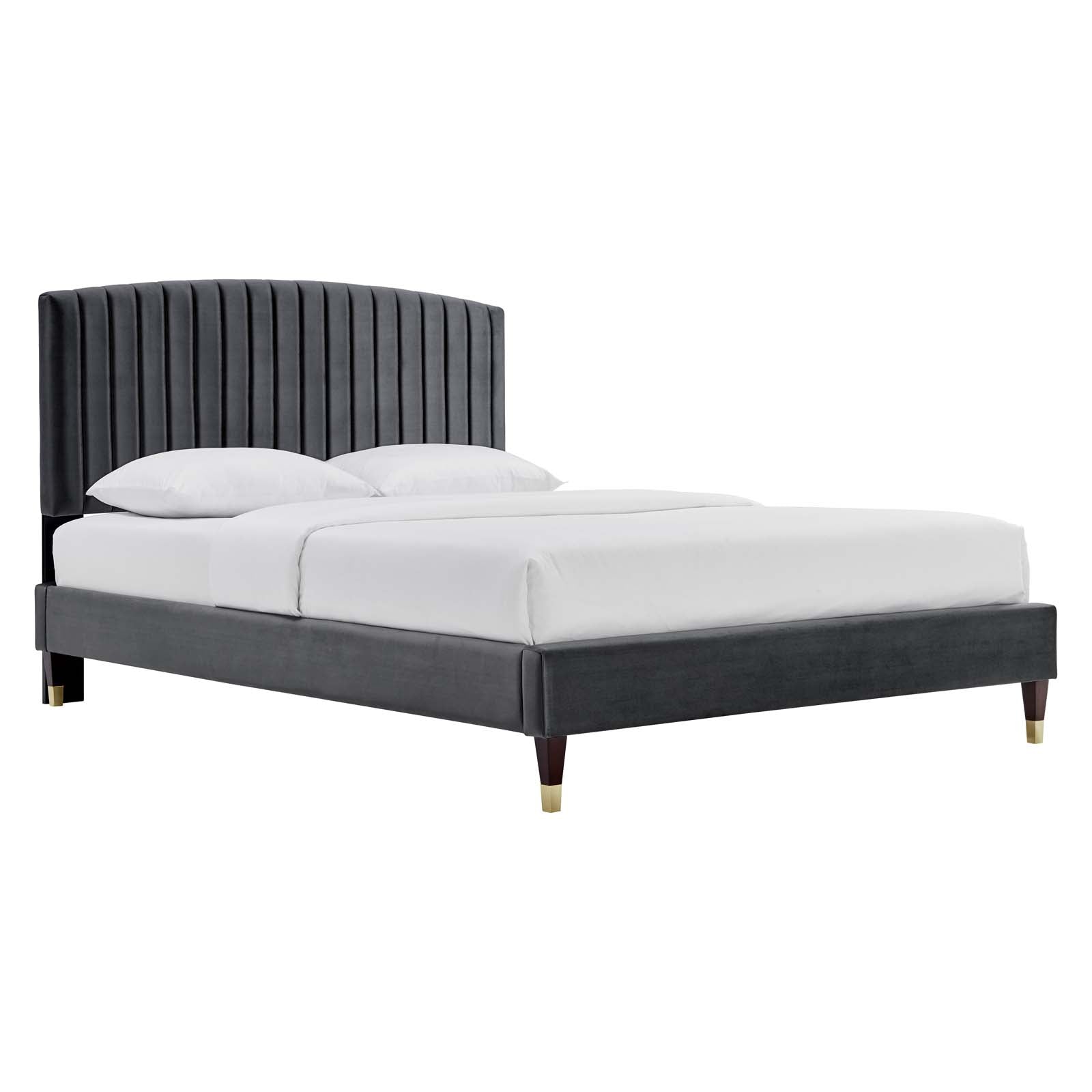 Alessi Performance Velvet Queen Platform Bed By Modway - MOD-6284-CHA | Beds |  Modishstore - 2