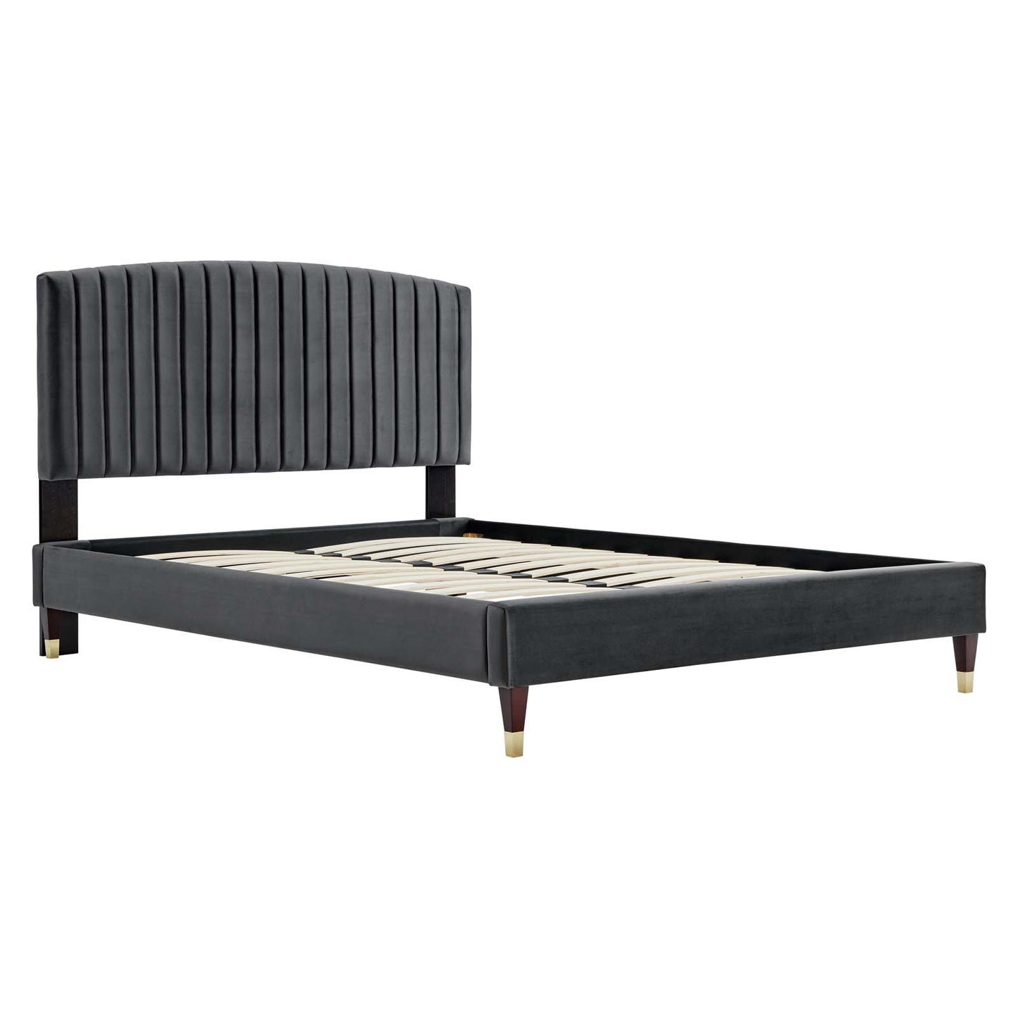 Alessi Performance Velvet Queen Platform Bed By Modway - MOD-6284-CHA | Beds |  Modishstore - 3