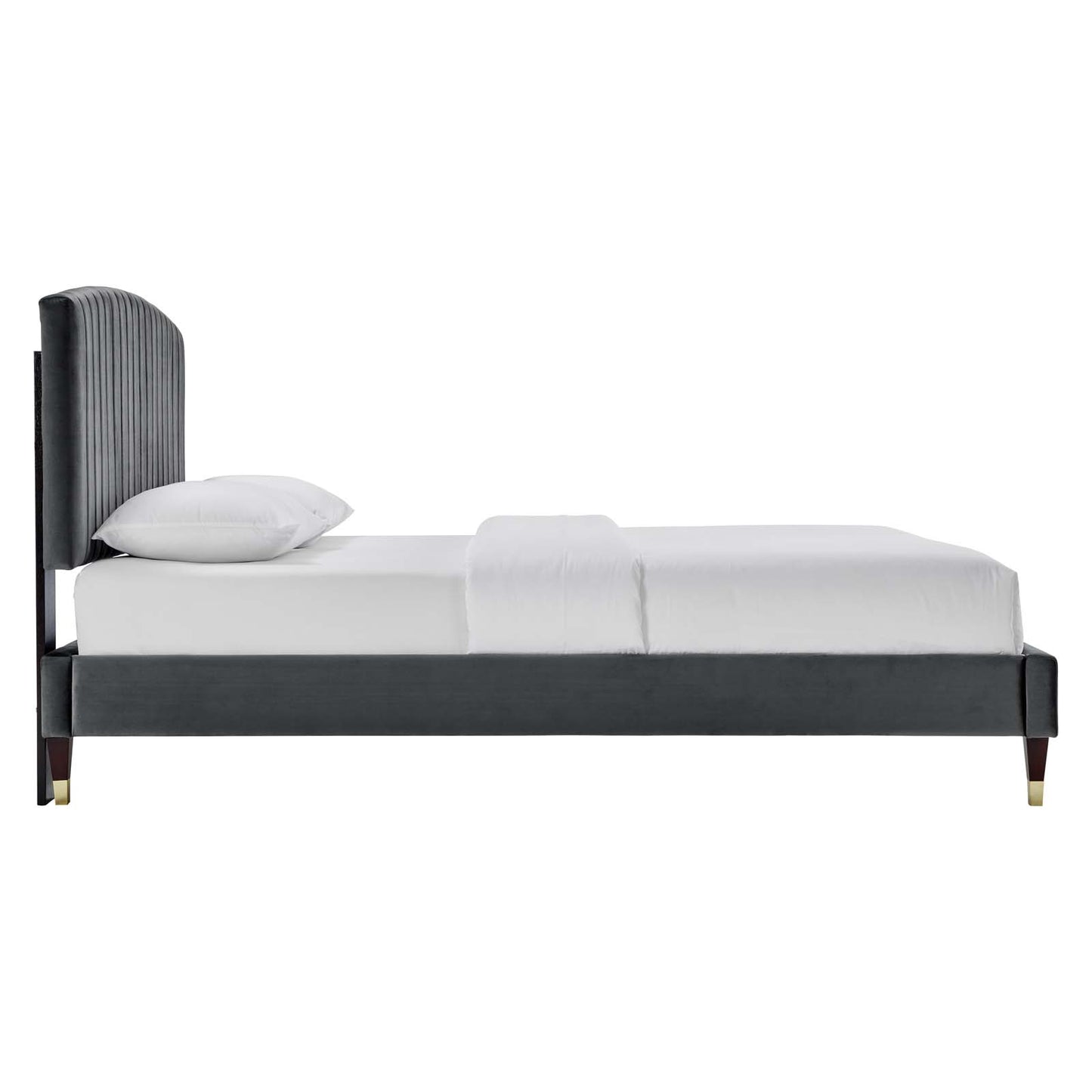 Alessi Performance Velvet Queen Platform Bed By Modway - MOD-6284-CHA | Beds |  Modishstore - 4