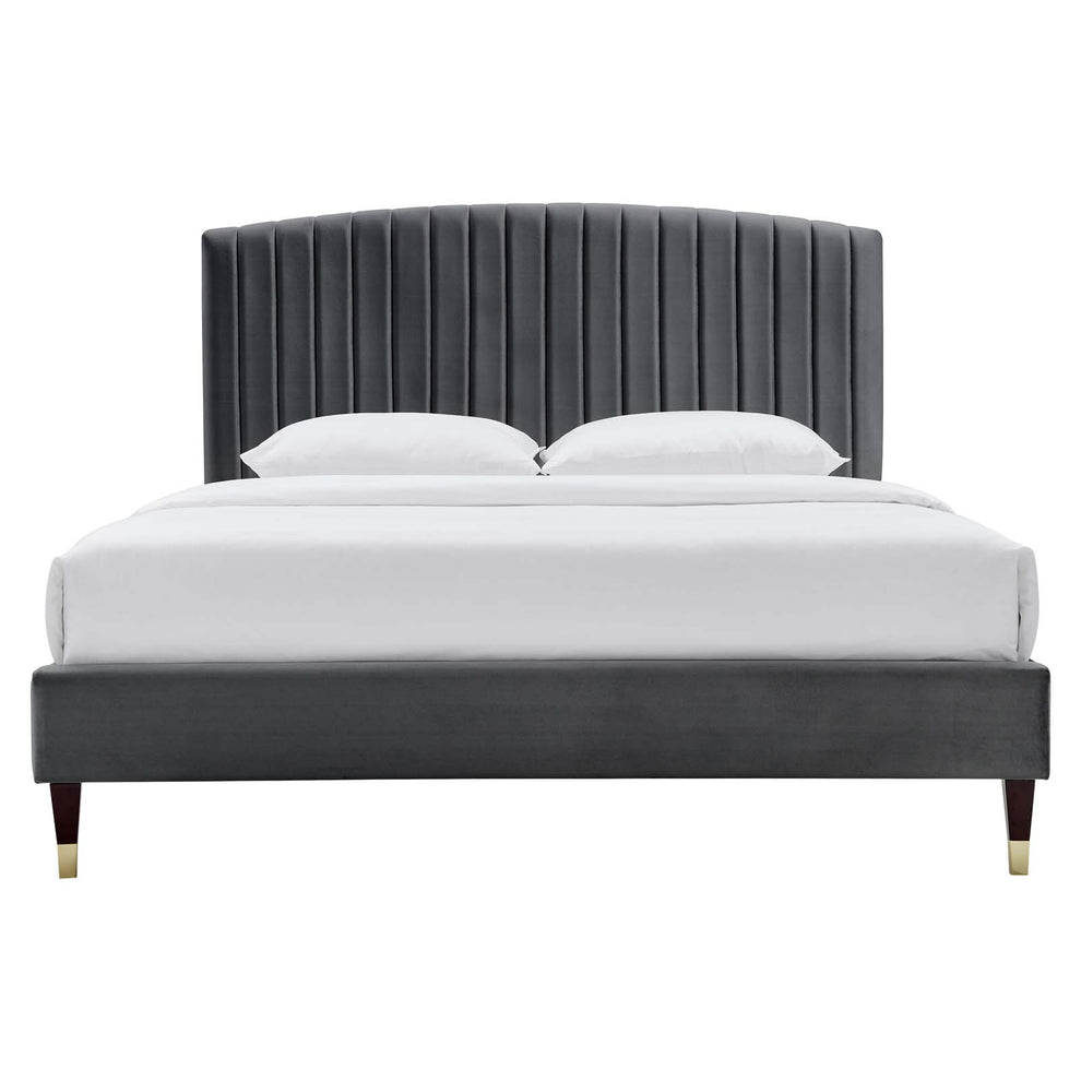 Alessi Performance Velvet Queen Platform Bed By Modway - MOD-6284 | Beds | Modishstore - 5