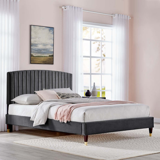Alessi Performance Velvet Queen Platform Bed By Modway - MOD-6284 | Beds | Modishstore - 1