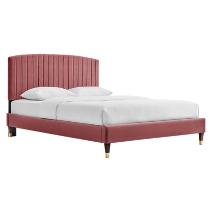 Alessi Performance Velvet Queen Platform Bed By Modway - MOD-6284-CHA | Beds |  Modishstore - 6