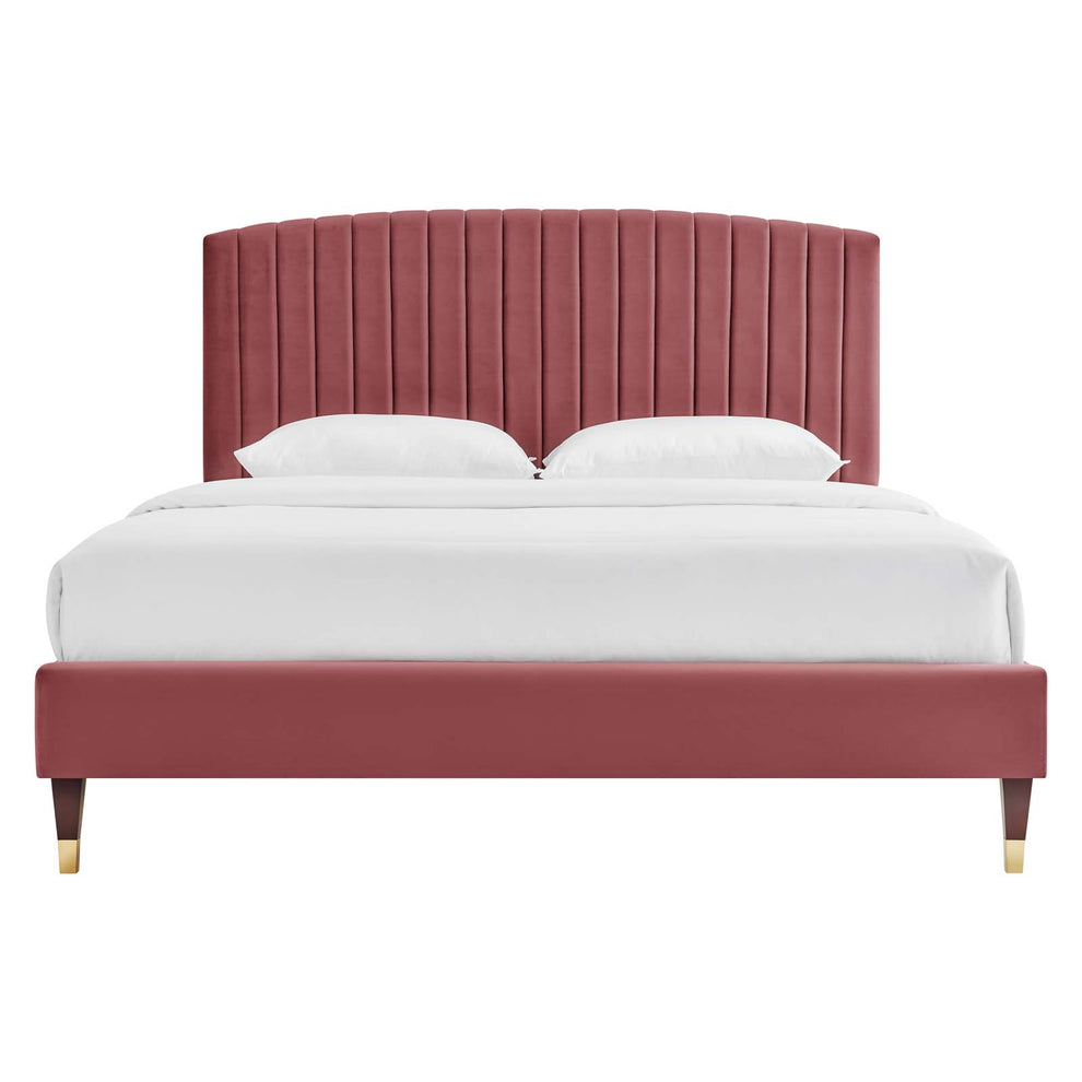 Alessi Performance Velvet Queen Platform Bed By Modway - MOD-6284 | Beds | Modishstore - 9