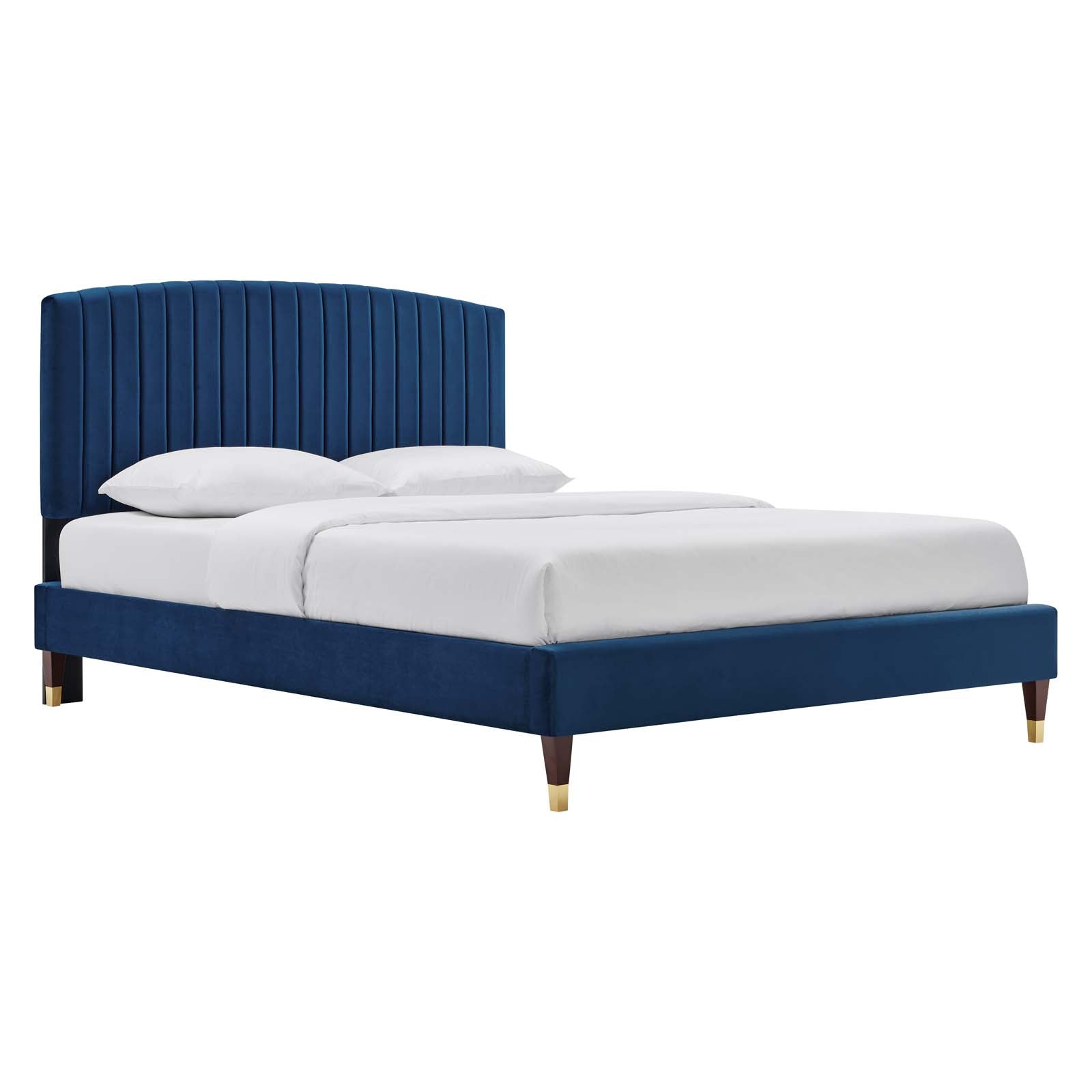 Alessi Performance Velvet Queen Platform Bed By Modway - MOD-6284-CHA | Beds |  Modishstore - 11
