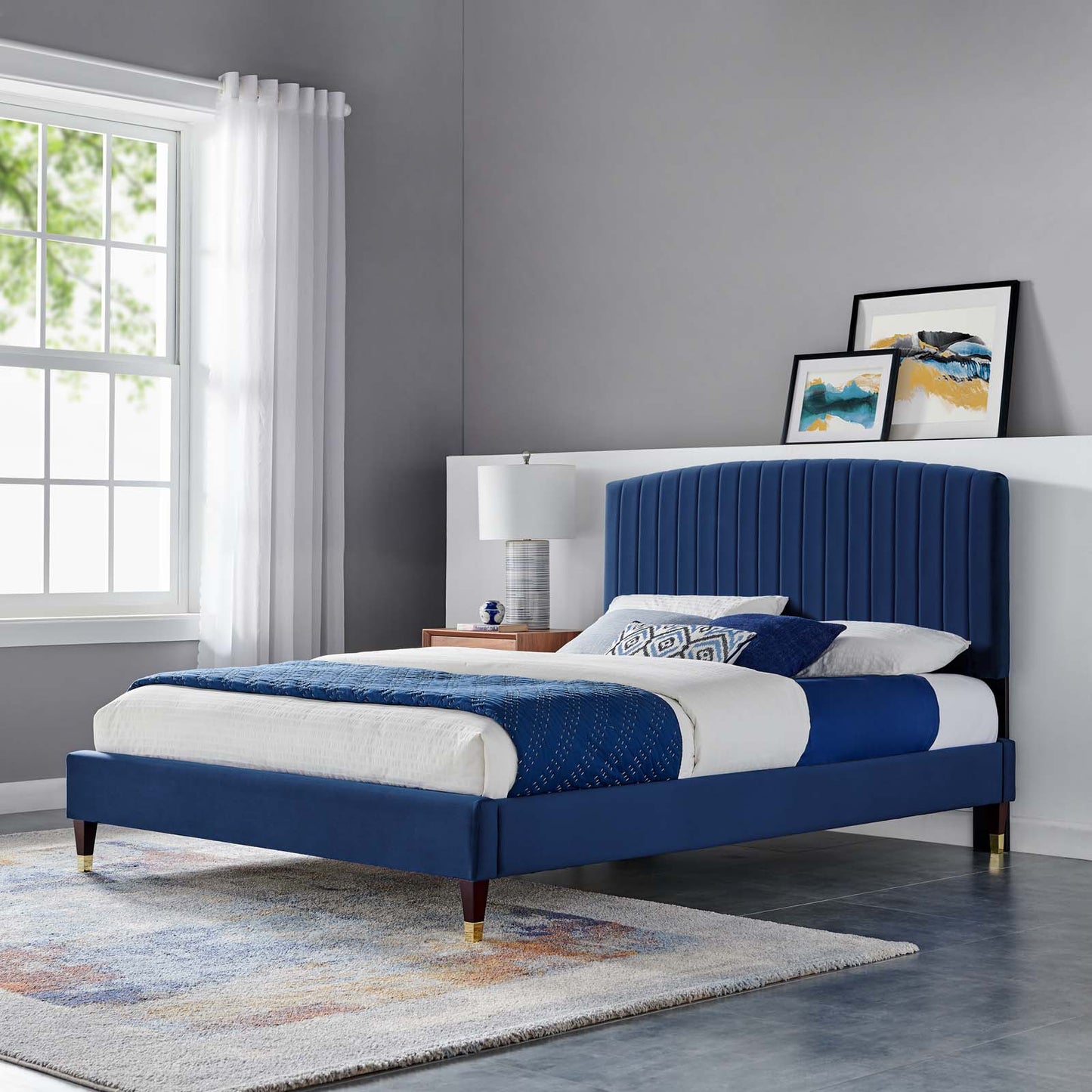 Alessi Performance Velvet Queen Platform Bed By Modway - MOD-6284-CHA | Beds |  Modishstore - 15