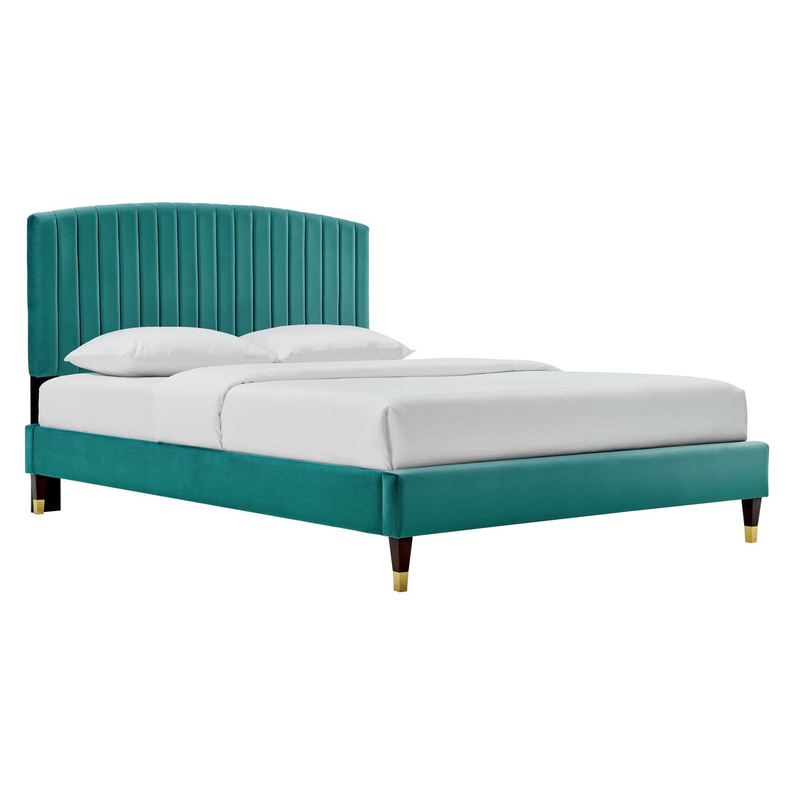 Alessi Performance Velvet Queen Platform Bed By Modway - MOD-6284-CHA | Beds |  Modishstore - 16