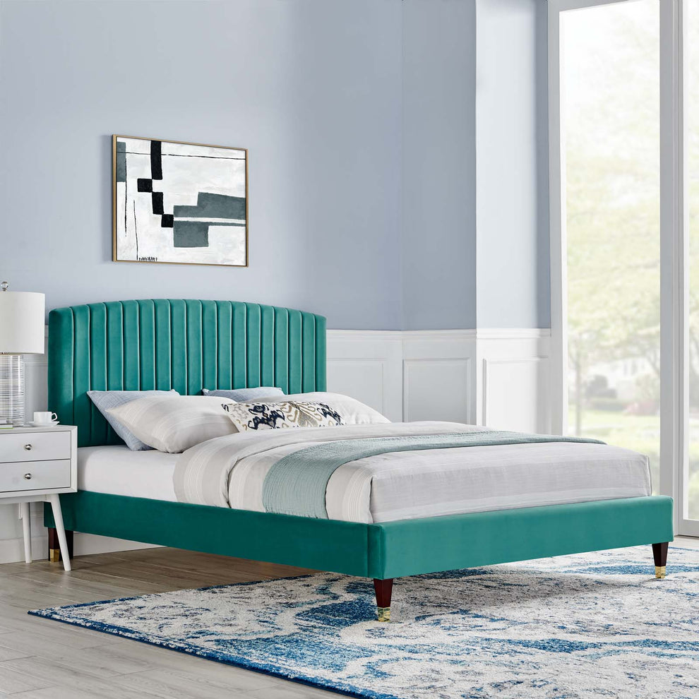 Alessi Performance Velvet Queen Platform Bed By Modway - MOD-6284 | Beds | Modishstore - 20