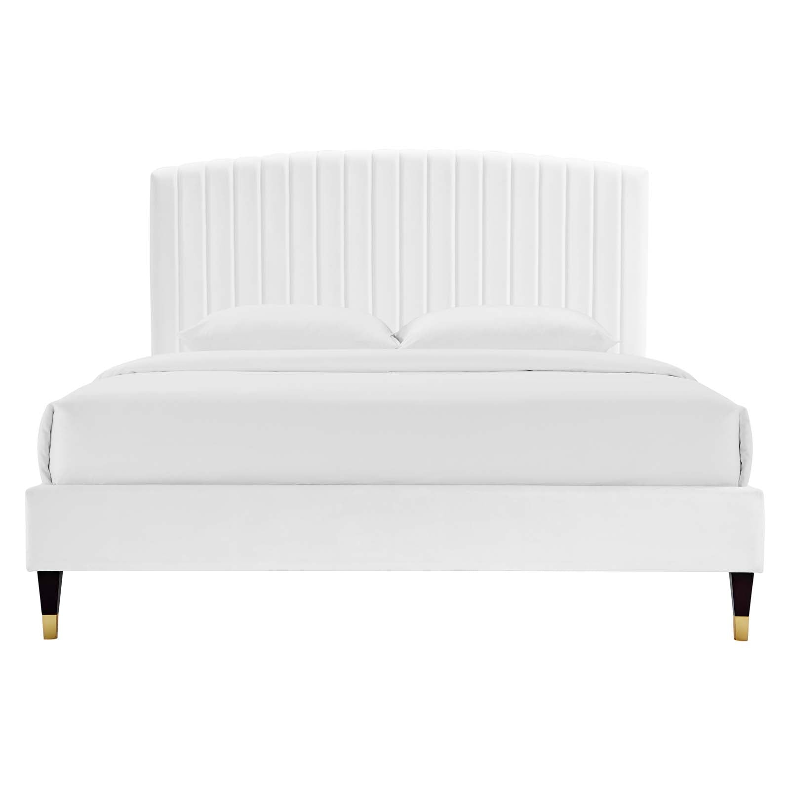 Alessi Performance Velvet Queen Platform Bed By Modway - MOD-6284-CHA | Beds |  Modishstore - 24