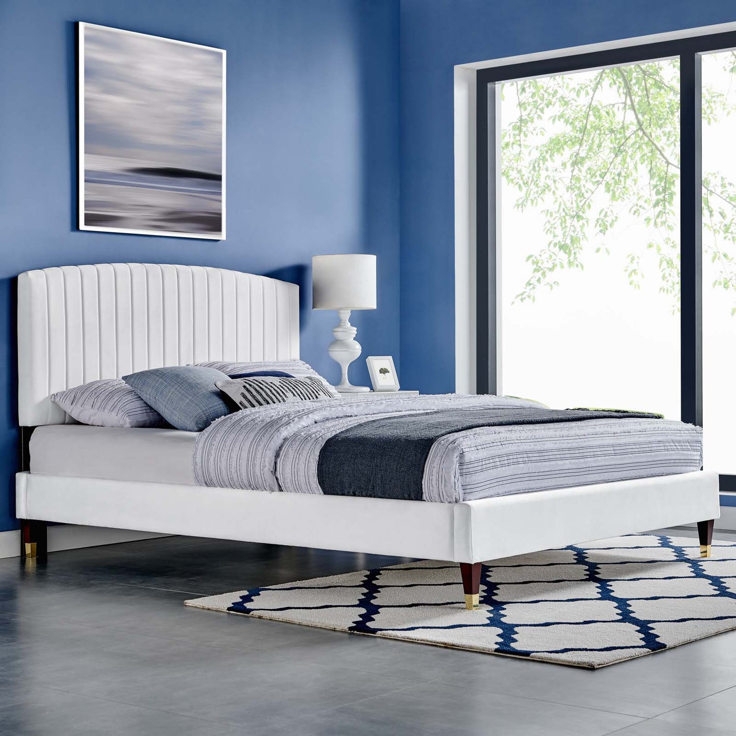 Alessi Performance Velvet Queen Platform Bed By Modway - MOD-6284-CHA | Beds |  Modishstore - 25
