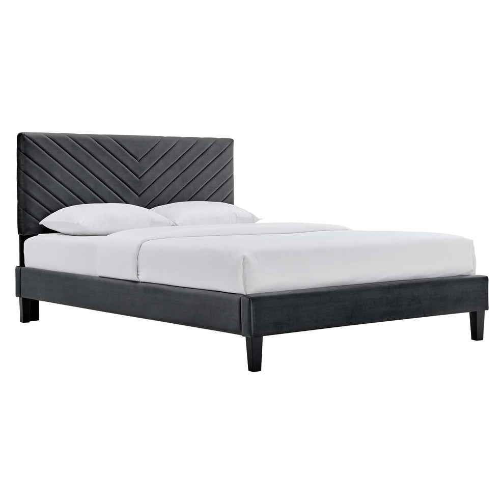 Roxanne Performance Velvet Queen Platform Bed By Modway - MOD-6285 | Beds | Modishstore - 1