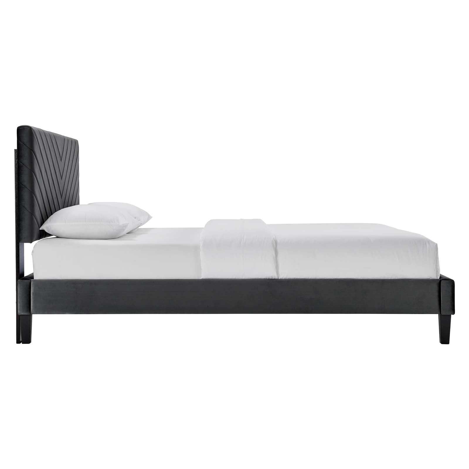 Roxanne Performance Velvet Queen Platform Bed By Modway - MOD-6285 | Beds | Modishstore - 2