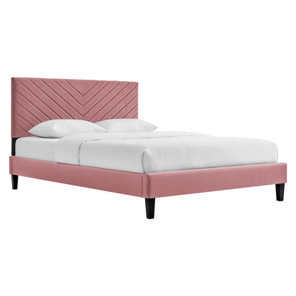Roxanne Performance Velvet Queen Platform Bed By Modway - MOD-6285 | Beds | Modishstore - 9