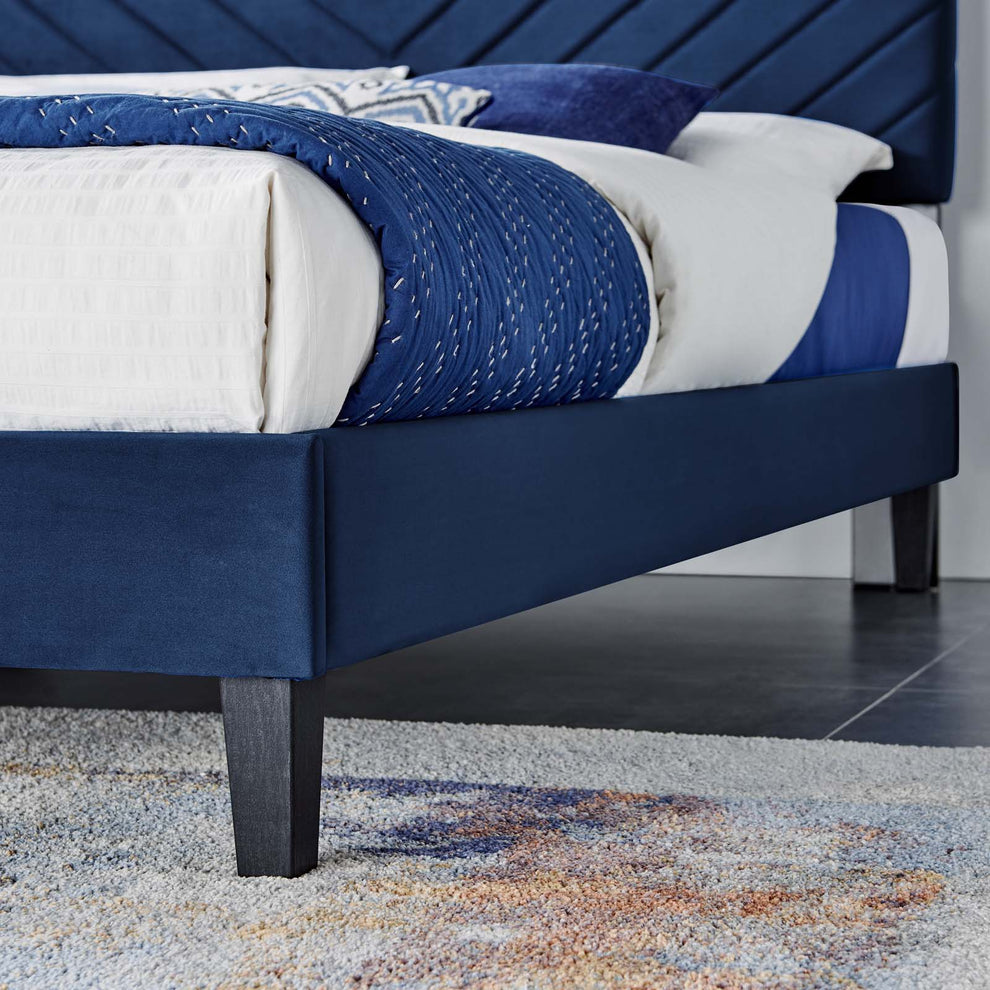 Roxanne Performance Velvet Queen Platform Bed By Modway - MOD-6285 | Beds | Modishstore - 23