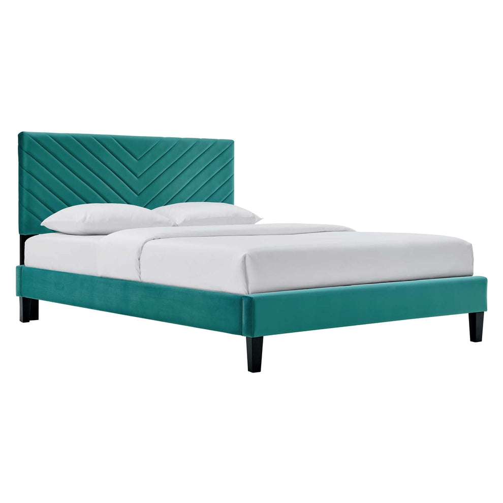 Roxanne Performance Velvet Queen Platform Bed By Modway - MOD-6285 | Beds | Modishstore - 26