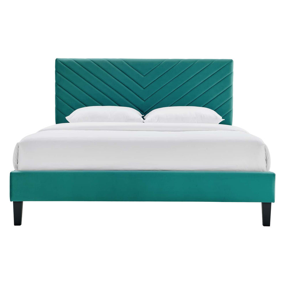 Roxanne Performance Velvet Queen Platform Bed By Modway - MOD-6285 | Beds | Modishstore - 28
