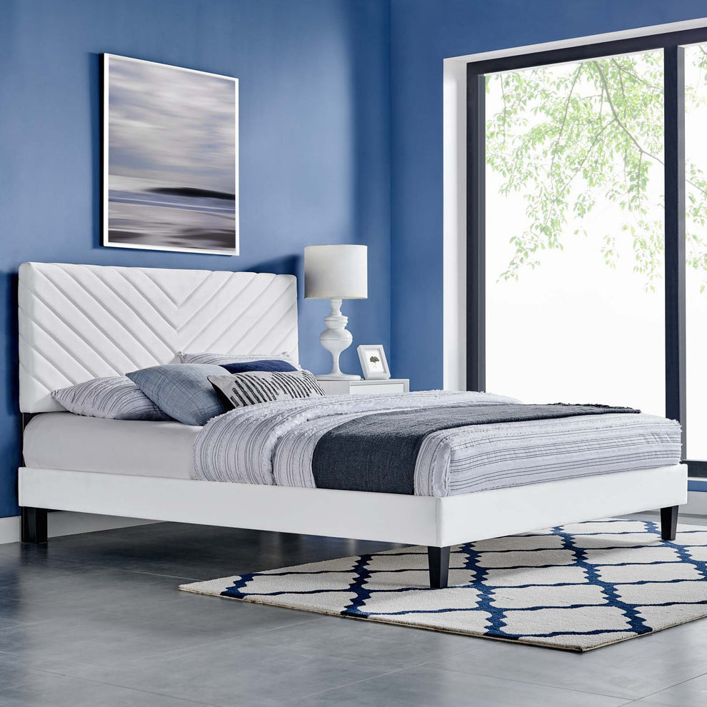 Roxanne Performance Velvet Queen Platform Bed By Modway - MOD-6285 | Beds | Modishstore - 35